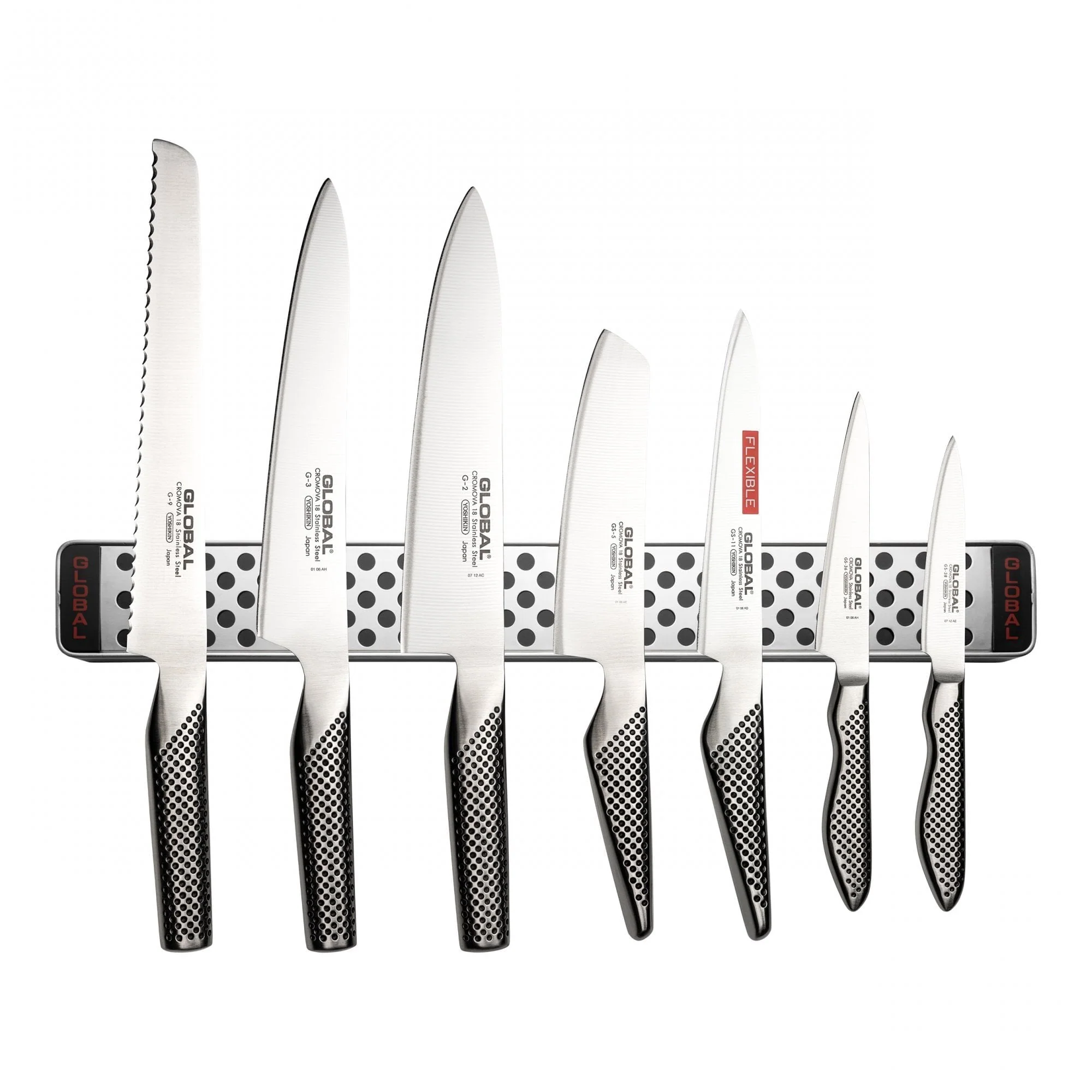 8 Piece Global Knife Set with Magnetic Rack