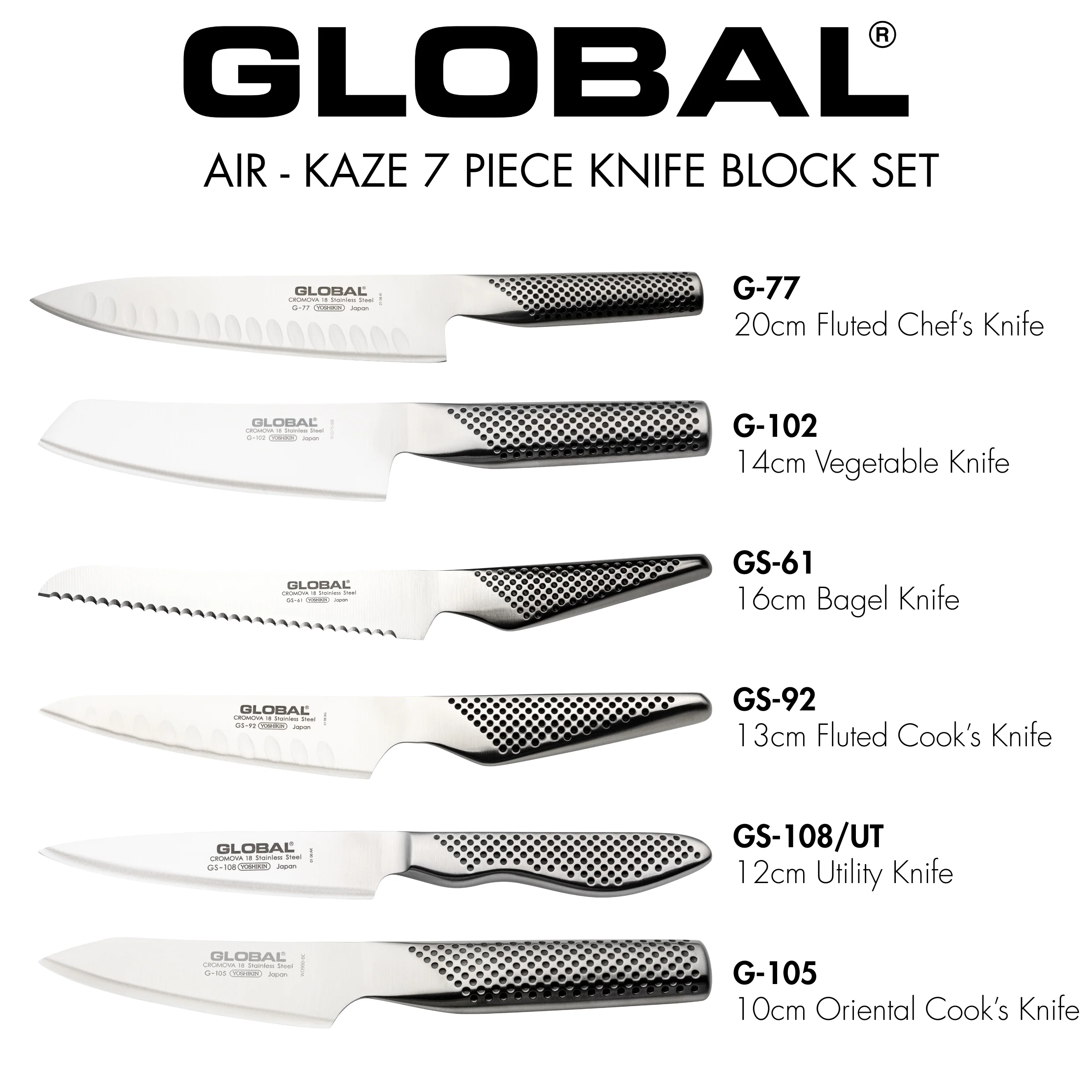 Air-Kaze 7 Piece Knife Block Set - Image 3