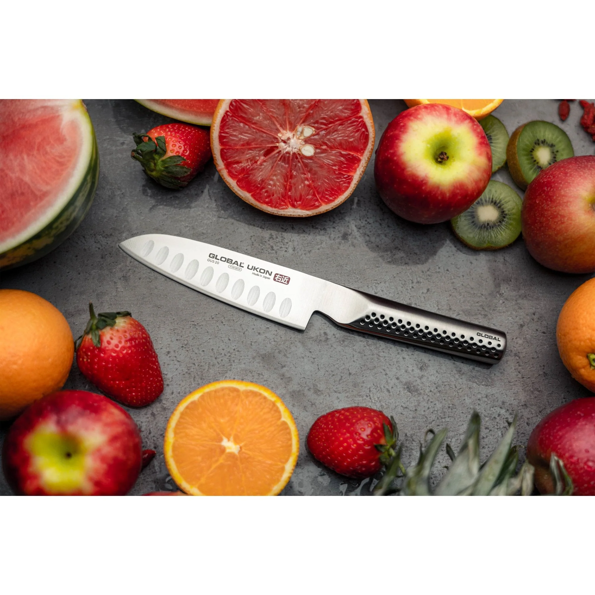 GUS-20 Ukon Fluted Santoku Knife 13cm - Image 6
